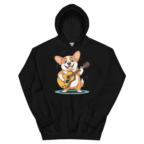 Adorable Corgi Guitarist Unisex Hoodie