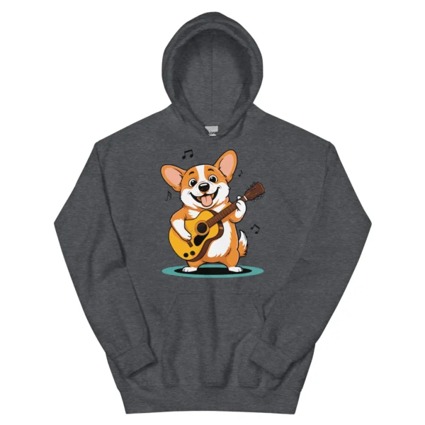 Adorable Corgi Guitarist Unisex Hoodie - Image 10