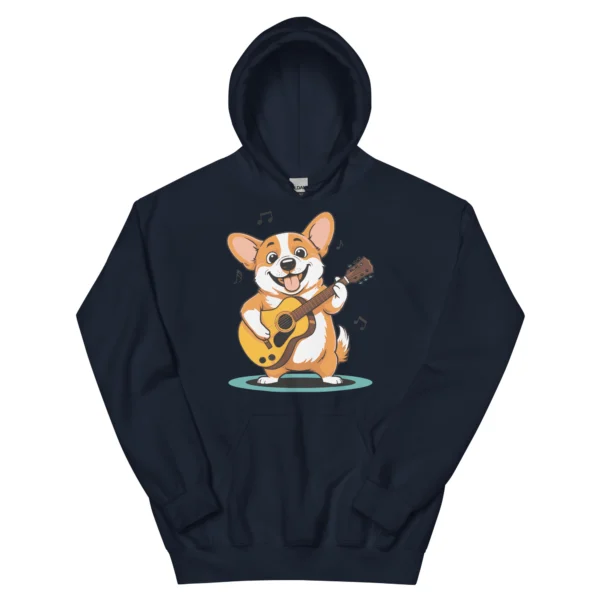 Adorable Corgi Guitarist Unisex Hoodie - Image 8