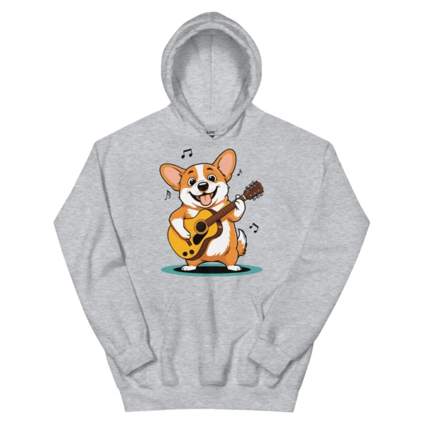 Adorable Corgi Guitarist Unisex Hoodie - Image 12