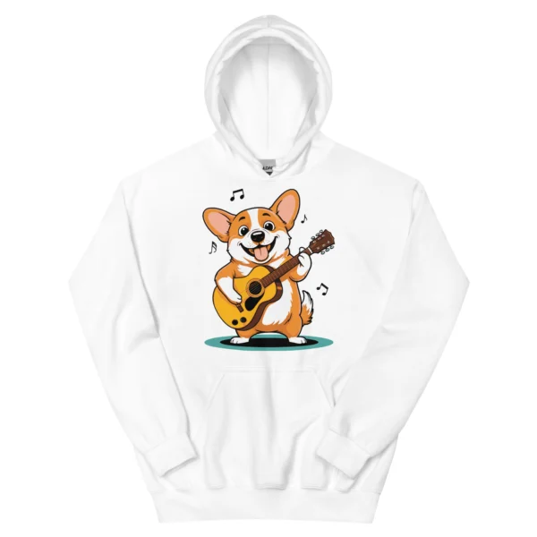 Adorable Corgi Guitarist Unisex Hoodie - Image 18