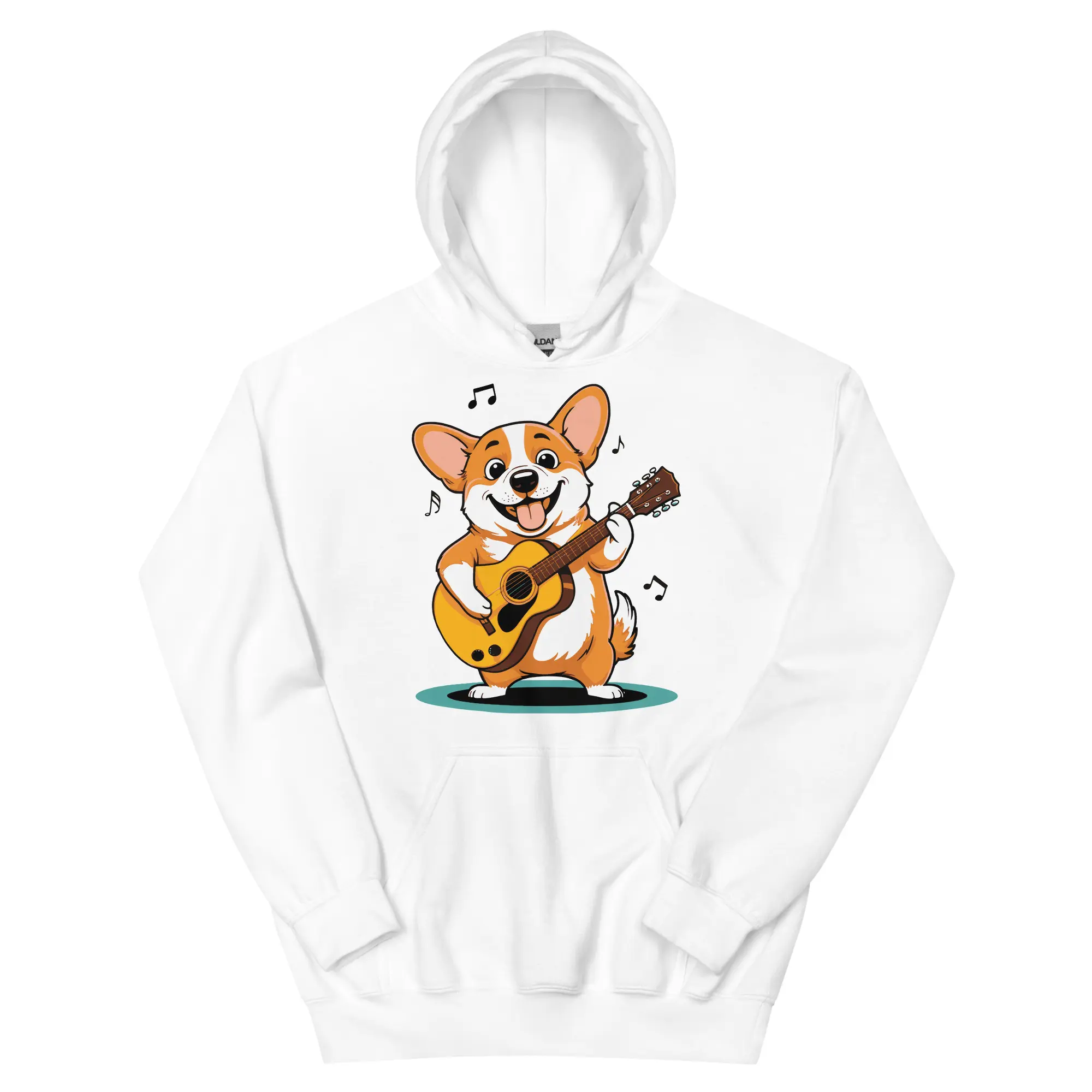 Adorable Corgi Guitarist Unisex Hoodie - Image 18
