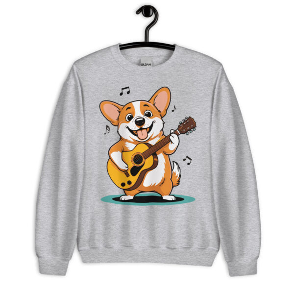 adorable corgi guitarist unisex sweatshirt