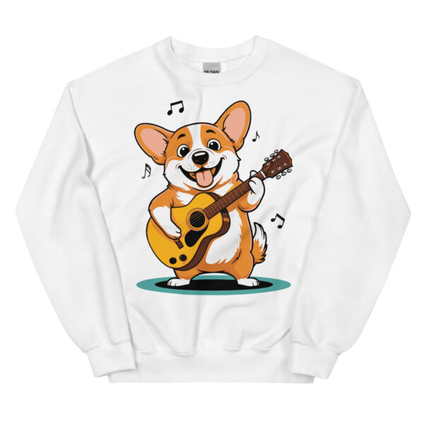 adorable corgi guitarist unisex sweatshirt