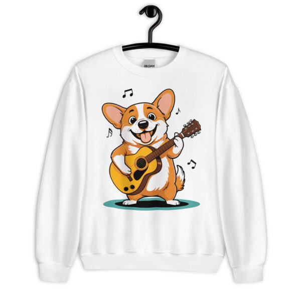 adorable corgi guitarist unisex sweatshirt