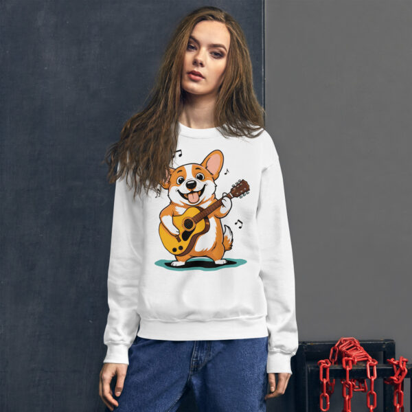 adorable corgi guitarist unisex sweatshirt