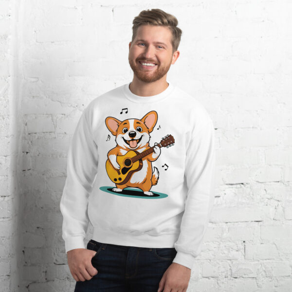 adorable corgi guitarist unisex sweatshirt